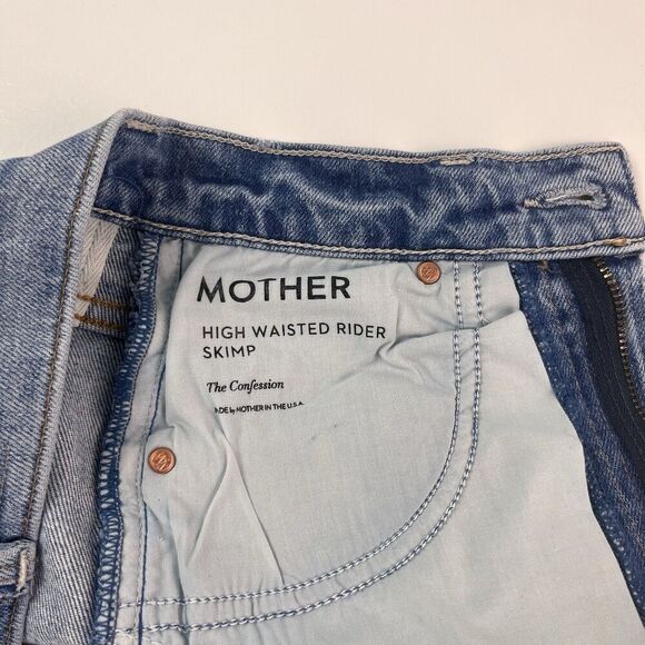 Mother Superior High Waisted Rider Skimp Jeans 25 Straight The Confession Wash - Picture 6 of 16